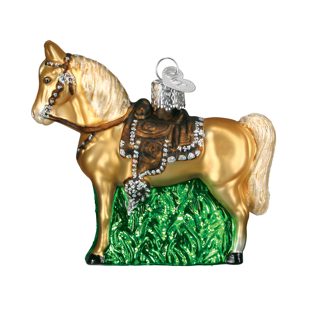 Old World Christmas Western Palomino Horse Ornament