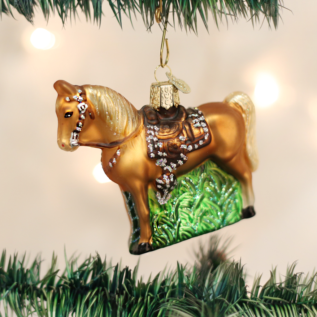Old World Christmas Western Palomino Horse Ornament